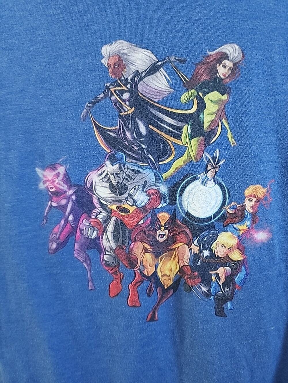 Marvel Vintage Characters Rustic Blue Men's T-Shirt Size Small